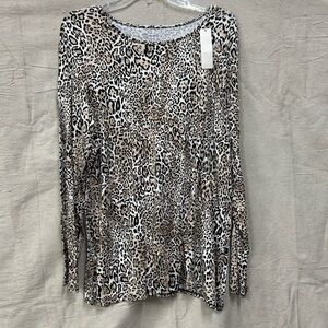 Leopard Print Long Sleeve Women's Top